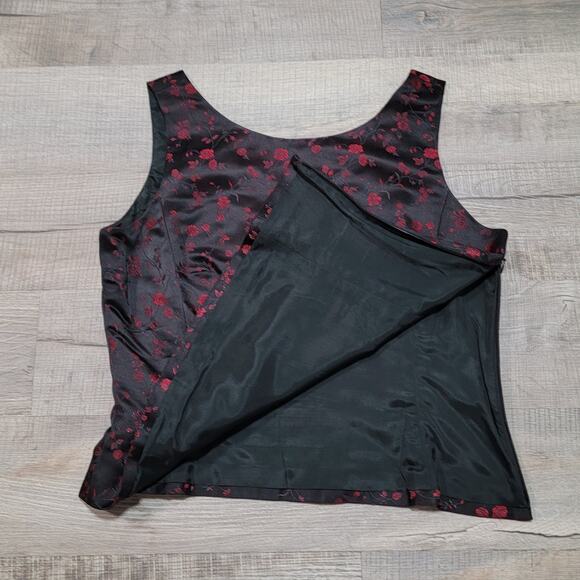 Ann Taylor Silk Embroidered Dark Floral Corset Top Sz 14 Witchy Whimsy Goth Y2K - Picture 3 of 7